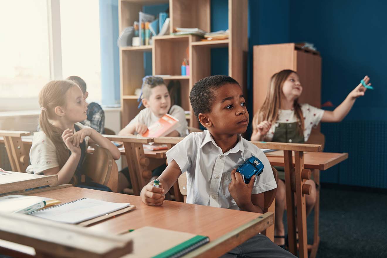Children learning in a classroom